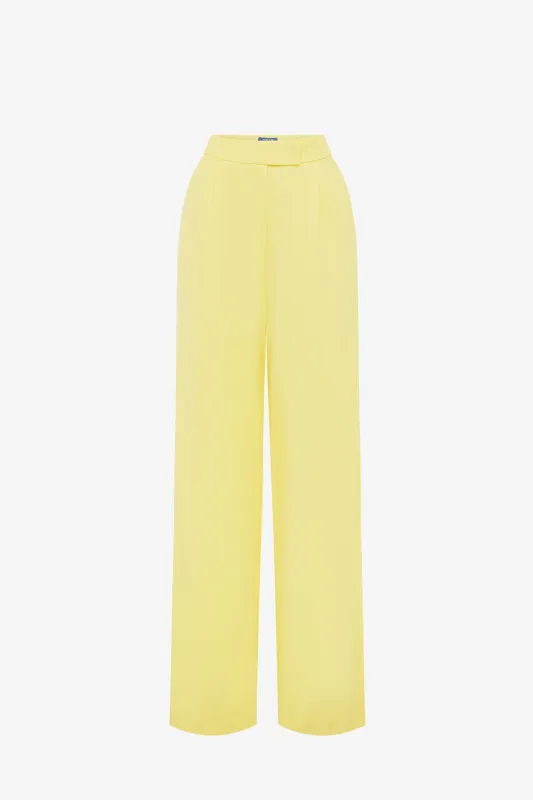 Elisha Wide Leg Pants - Limoncello sold by LEO LIN