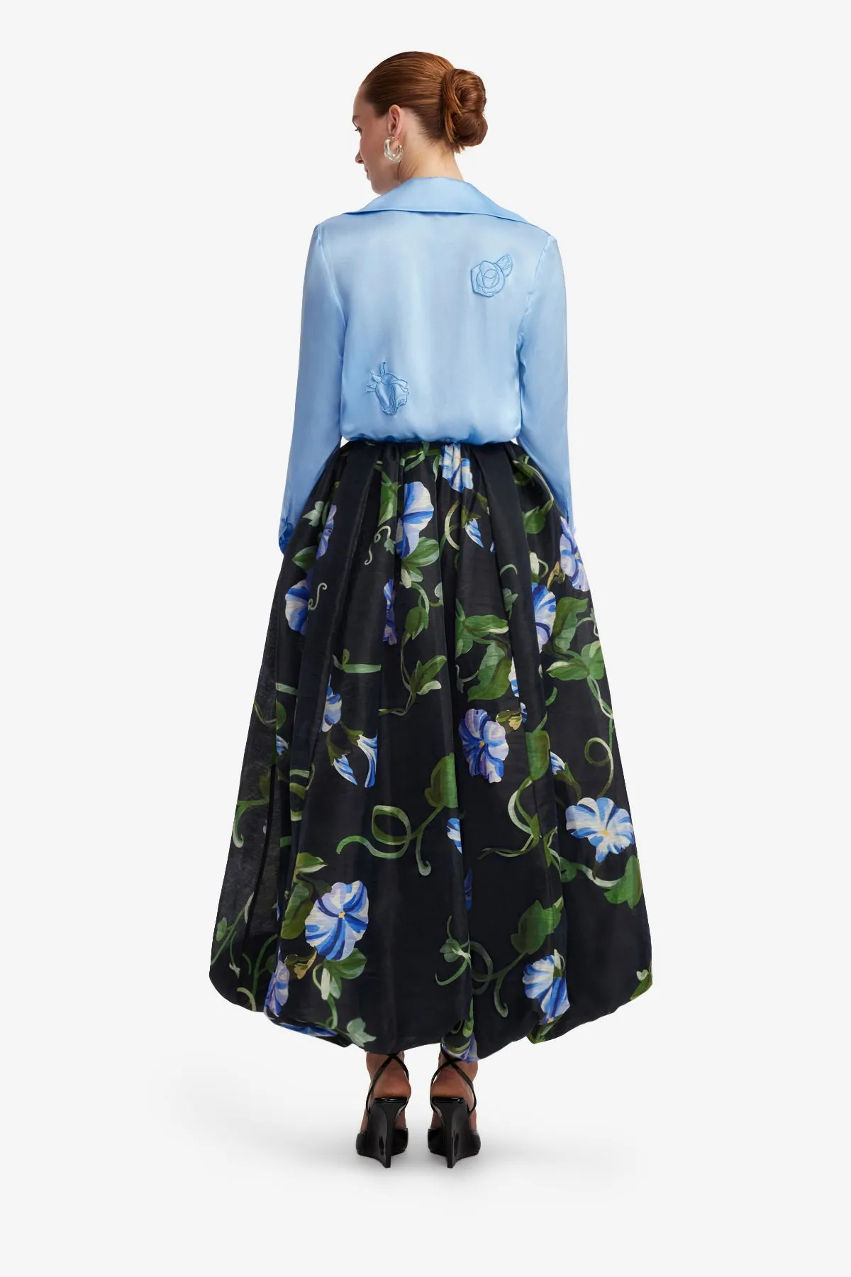 Victoria Puff Maxi Skirt - Vine Print in Ebony sold by LEO LIN product image thumbnail 5
