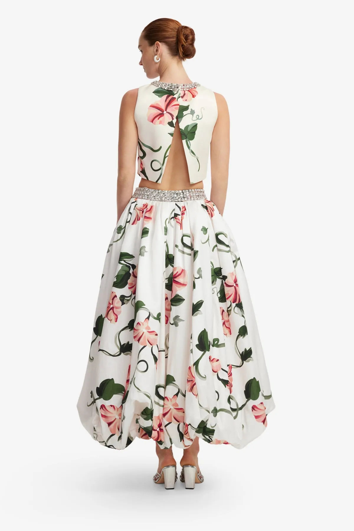 Iris Embellished Top - Vine Print in Snow sold by LEO LIN product image thumbnail 5