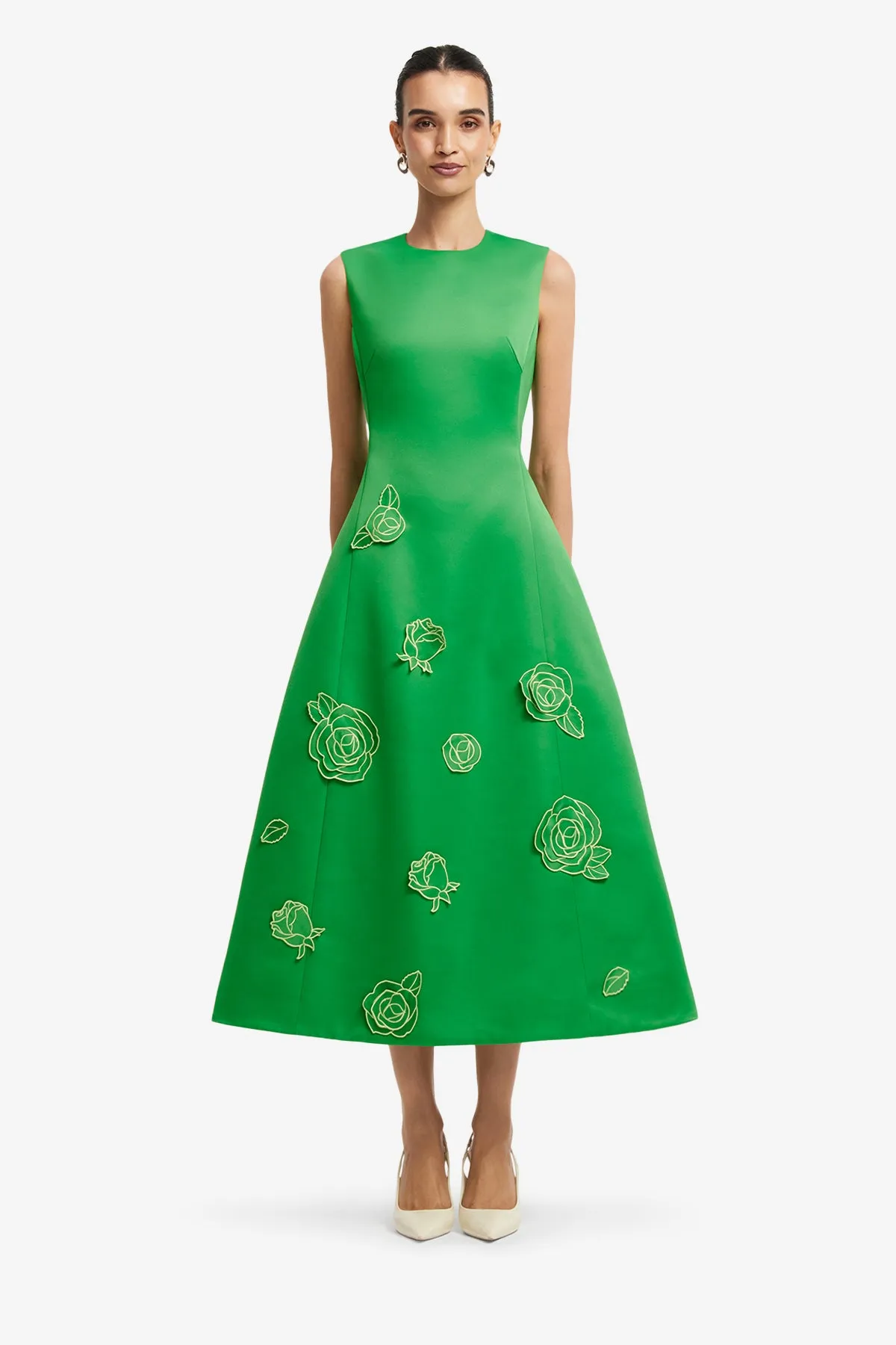 Cleo Appliqué Sleeveless Midi Dress - Verdant sold by LEO LIN product image thumbnail 2