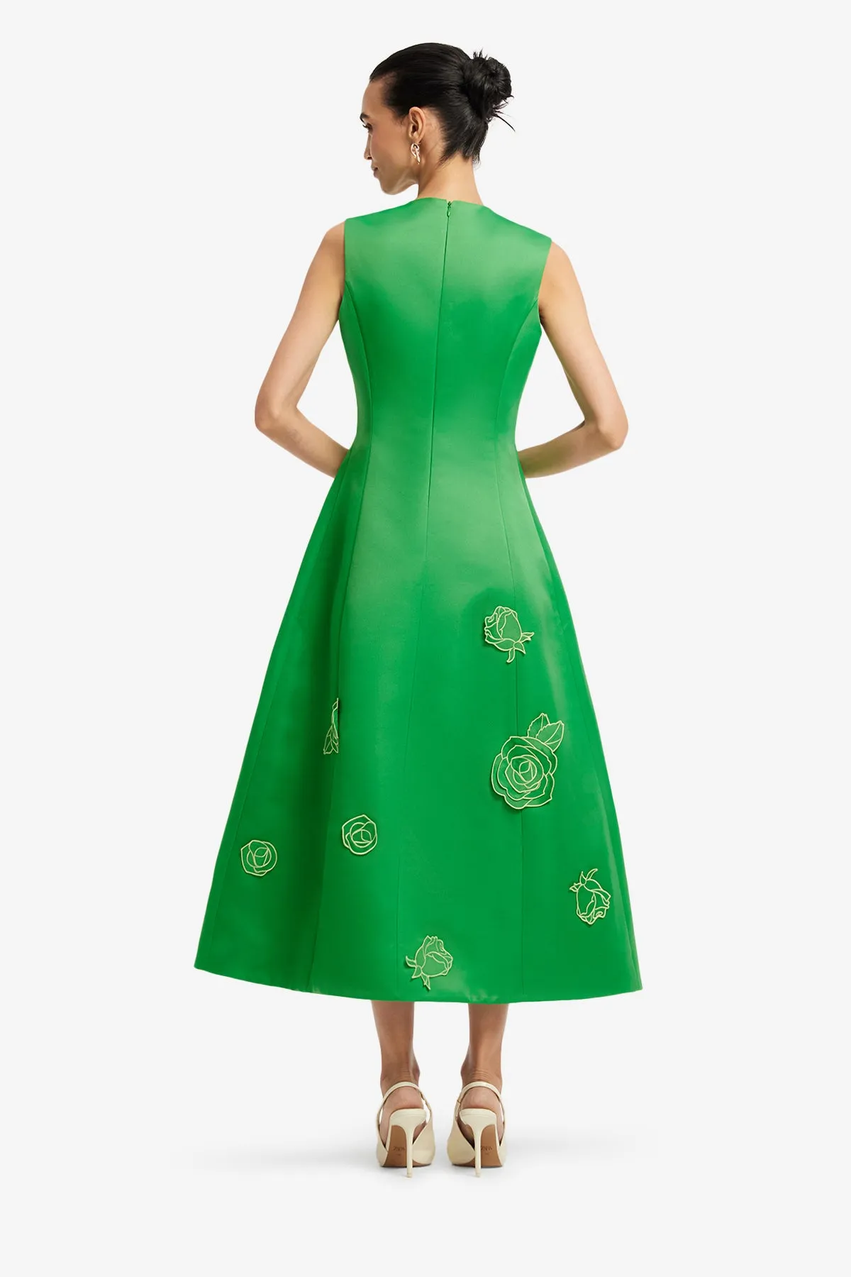 Cleo Appliqué Sleeveless Midi Dress - Verdant sold by LEO LIN product image thumbnail 5