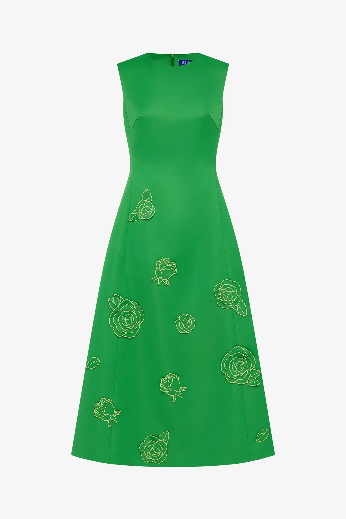 Cleo Appliqué Sleeveless Midi Dress - Verdant sold by LEO LIN