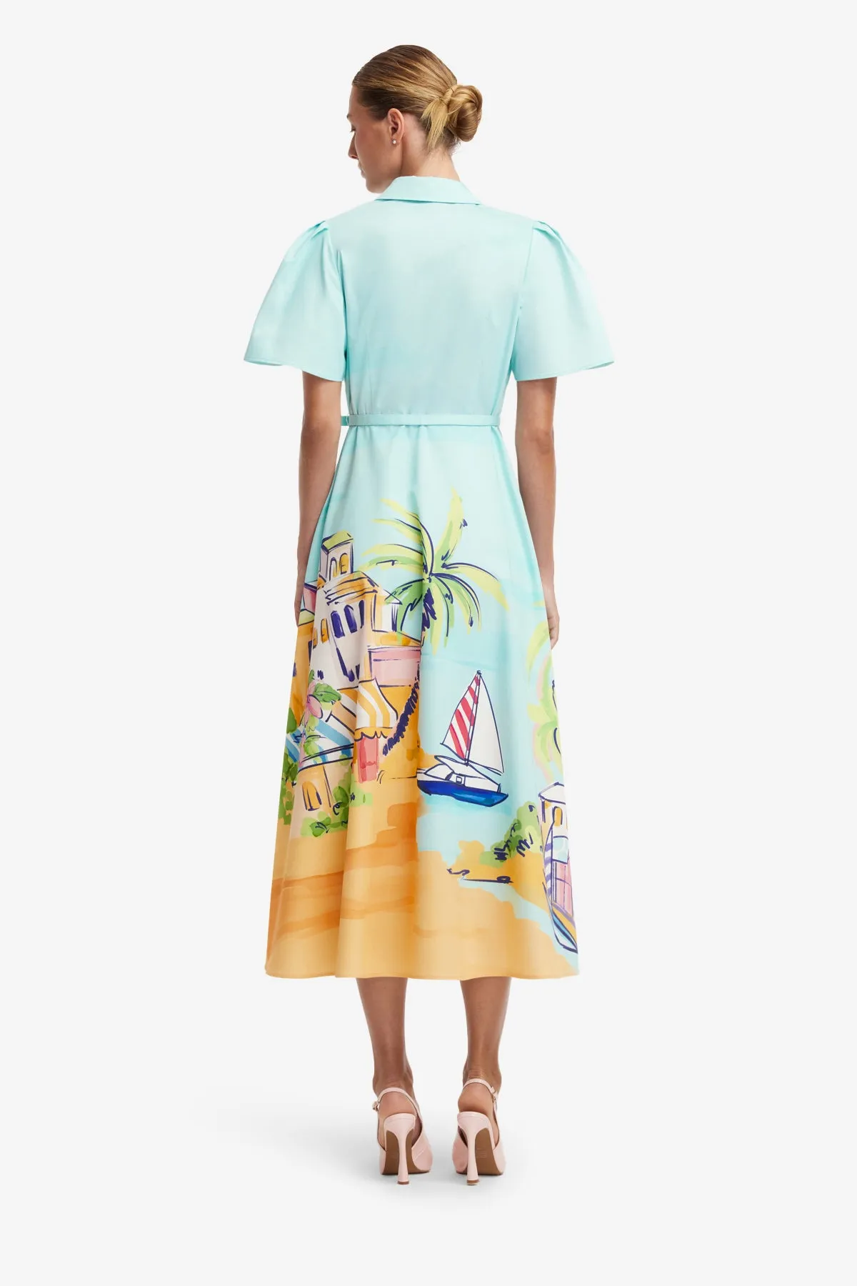 Bianca Short Sleeve Midi Dress - Voyage Print sold by LEO LIN product image thumbnail 5