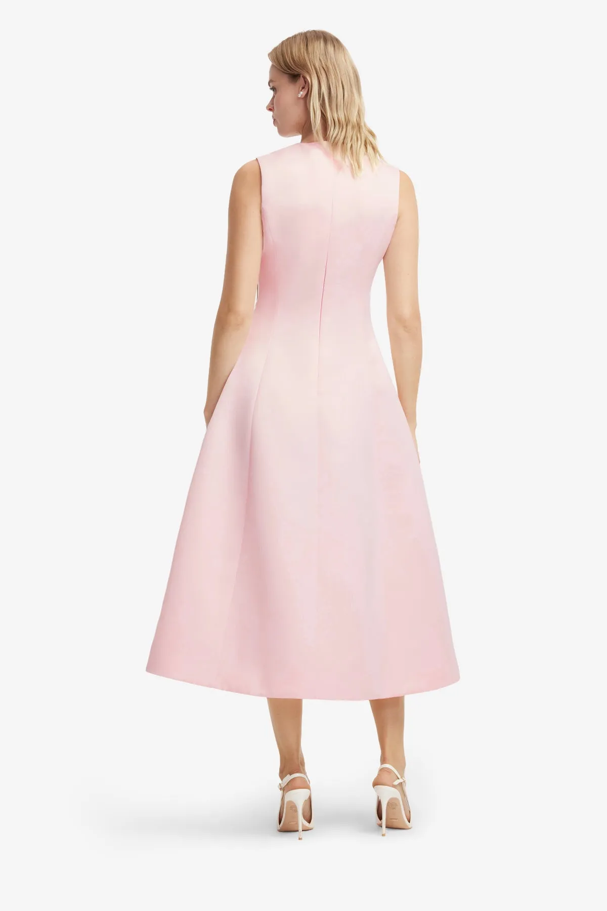 Cleo Appliqué Sleeveless Midi Dress - Vine Print in Pink sold by LEO LIN product image thumbnail 5