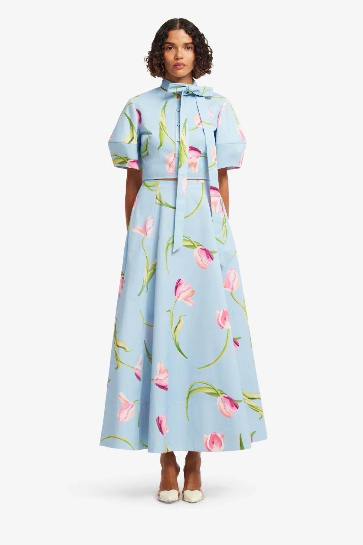 Elina Maxi Skirt - Tulip Print in Blue sold by LEO LIN product image thumbnail 2