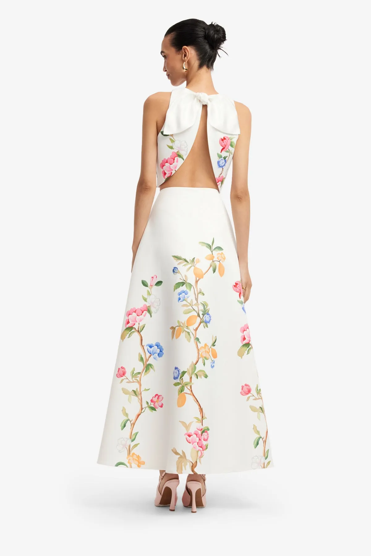 Clara Maxi Skirt - Lemon Vine Print in Snow sold by LEO LIN product image thumbnail 5