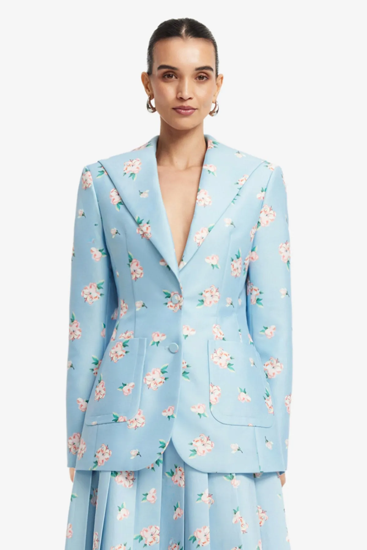 Brynn Blazer - Ditsy Floral Print in Blue sold by LEO LIN product image thumbnail 2