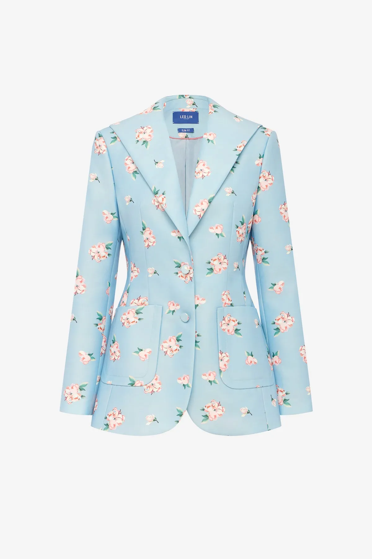 Brynn Blazer - Ditsy Floral Print in Blue sold by LEO LIN