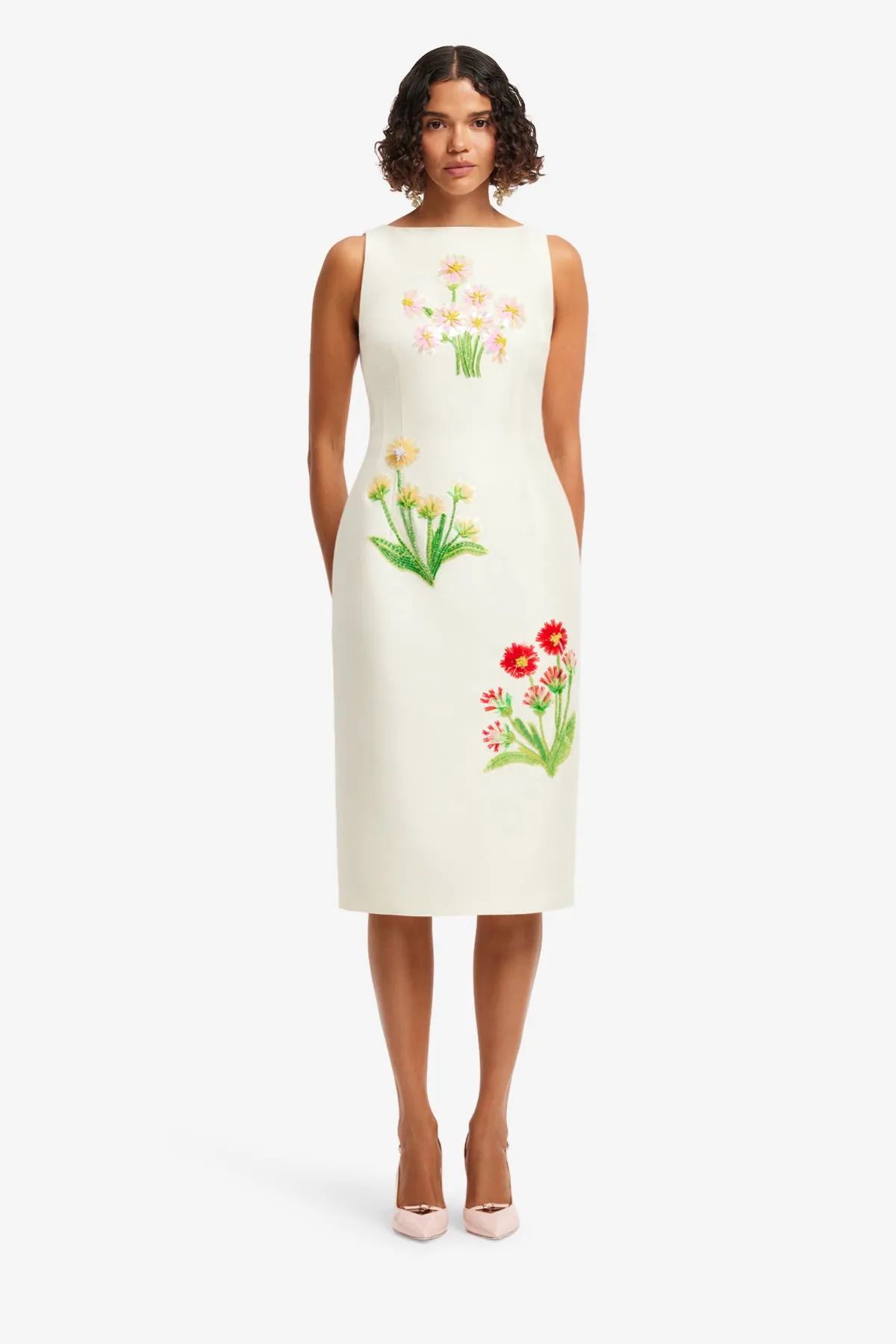 Eleanor Embellished Wool Midi Dress - Wildflower sold by LEO LIN product image thumbnail 2