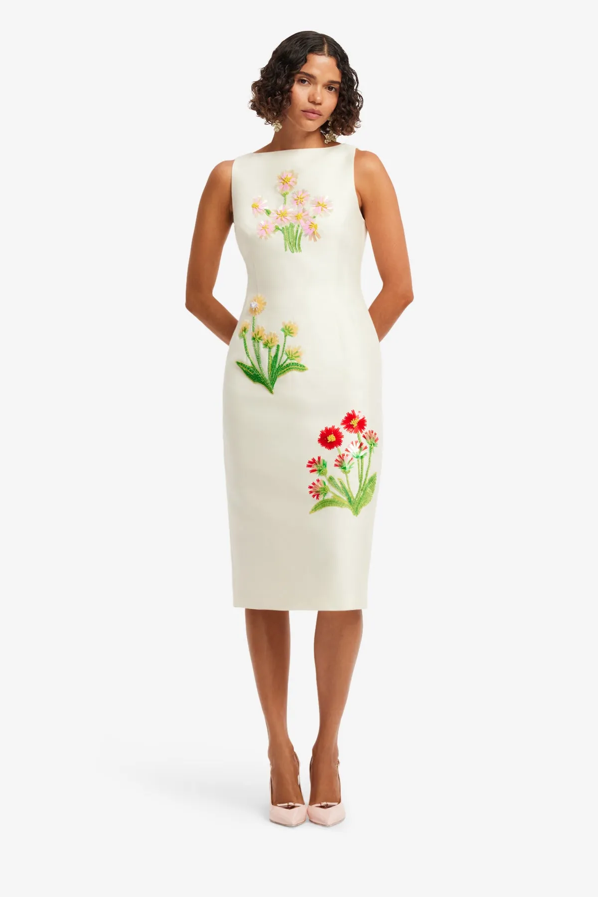 Eleanor Embellished Wool Midi Dress - Wildflower sold by LEO LIN product image thumbnail 3