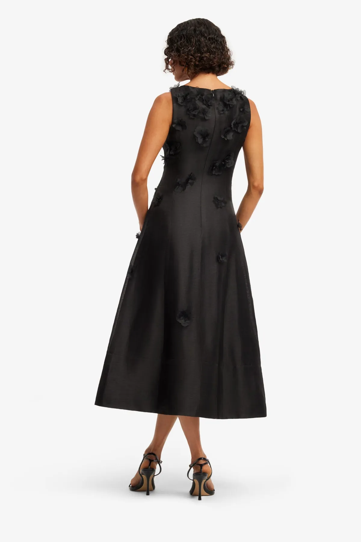 Cleo Petal Sleeveless Midi Dress - Ebony sold by LEO LIN product image thumbnail 5