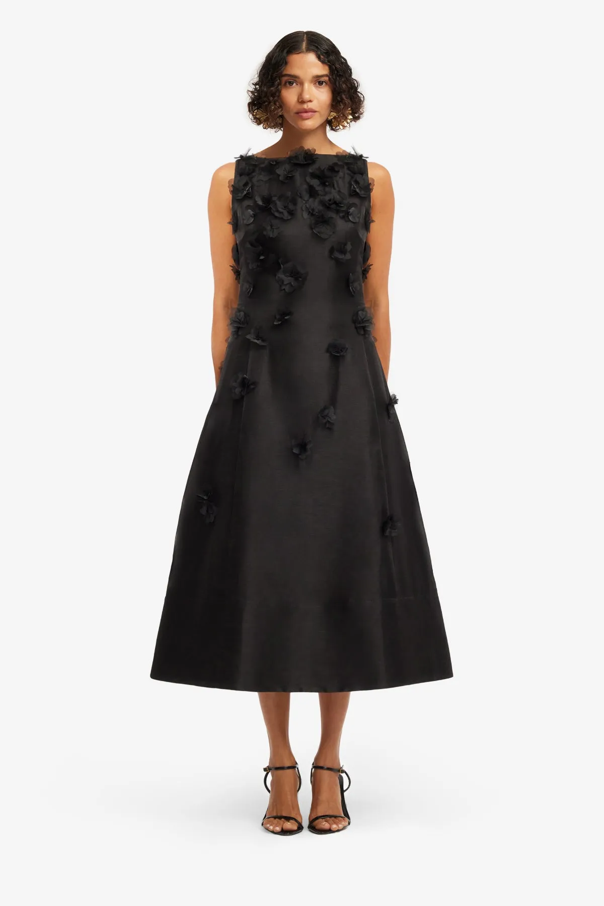 Cleo Petal Sleeveless Midi Dress - Ebony sold by LEO LIN product image thumbnail 2