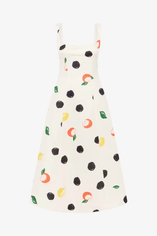 Beatrice Midi Dress - Citrus Spots made by LEO LIN