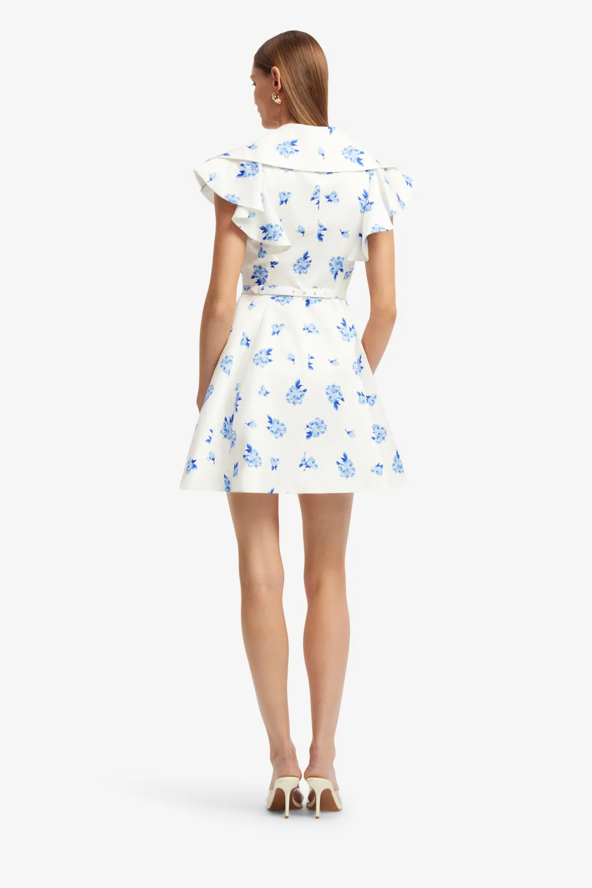 Isla Mini Dress - Ditsy Floral Print in Snow sold by LEO LIN product image thumbnail 5