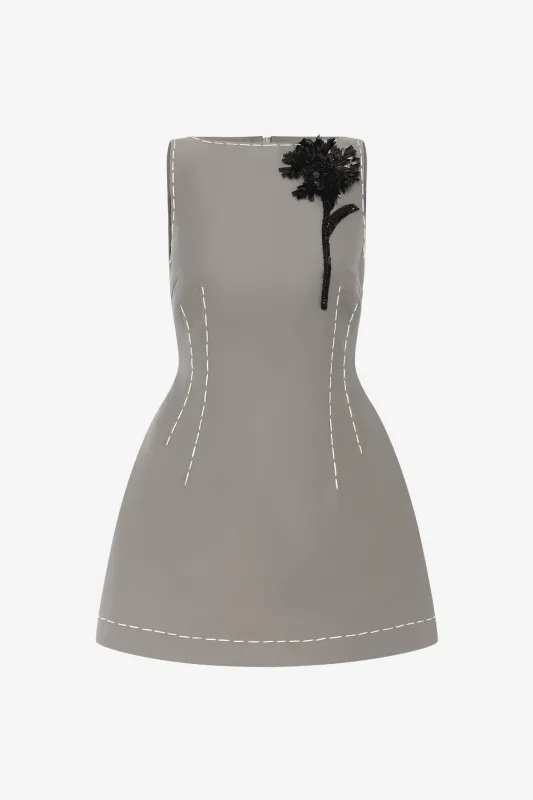 Ali Mini Dress - Steel made by LEO LIN