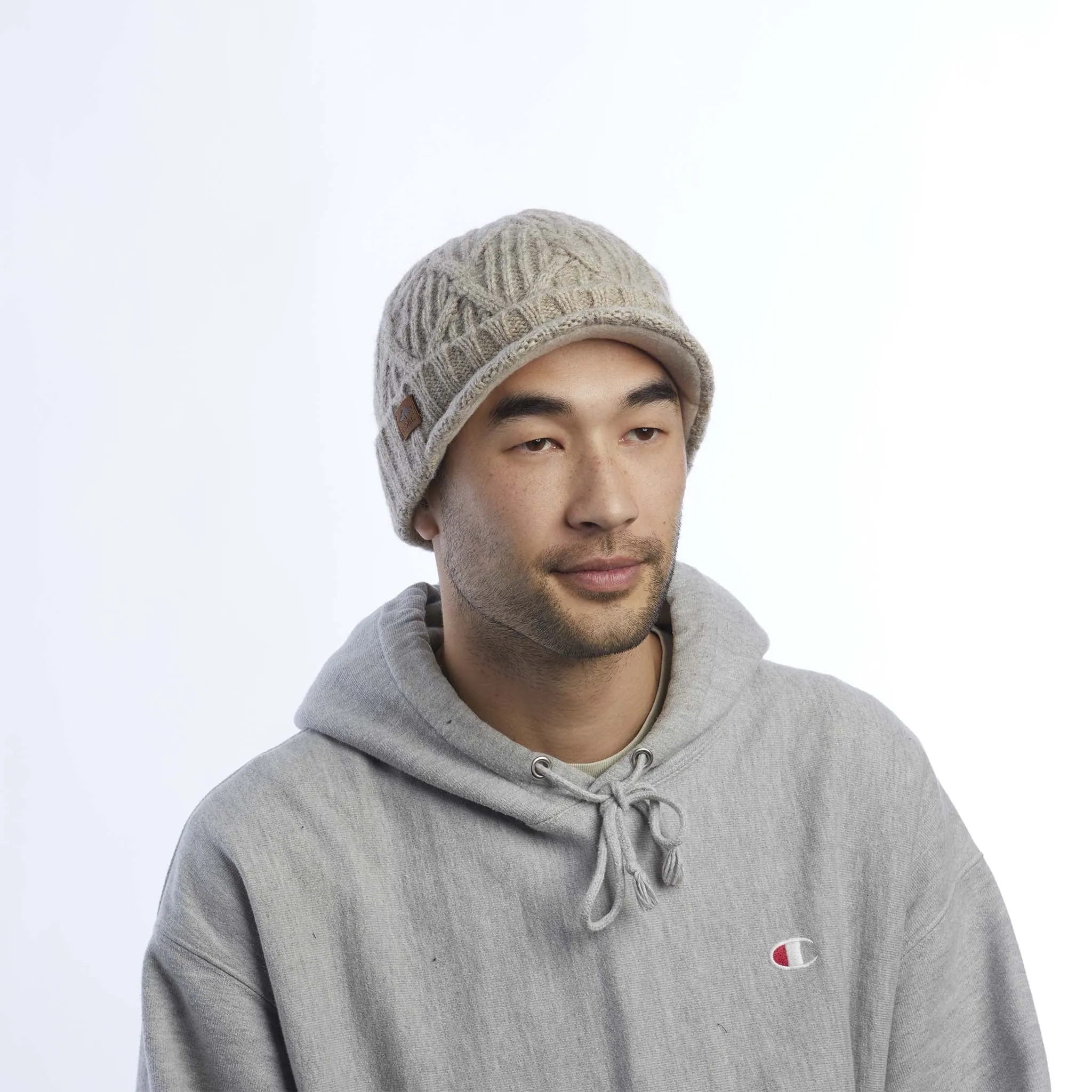 The Yukon Brim Cable Knit Wool Beanie sold by Coal Headwear product image thumbnail 2