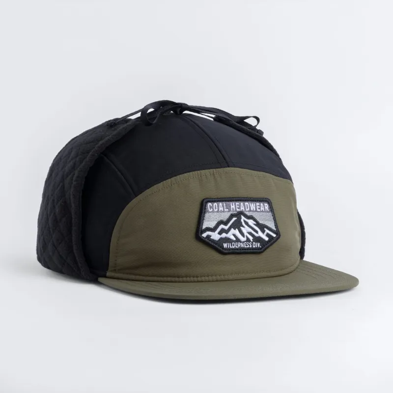 The Tracker Flannel Lined 5 Panel Earflap Cap sold by Coal Headwear