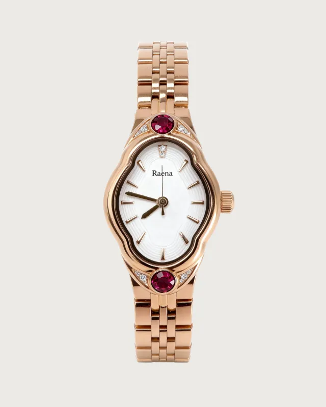 The Raena Watch Rose Gold Red made by Cadena