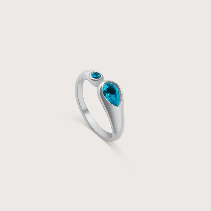 Sandia Ring in Silver Aqua sold by Cadena