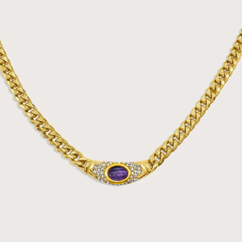 Bella Necklace in Gold Amethyst sold by Cadena