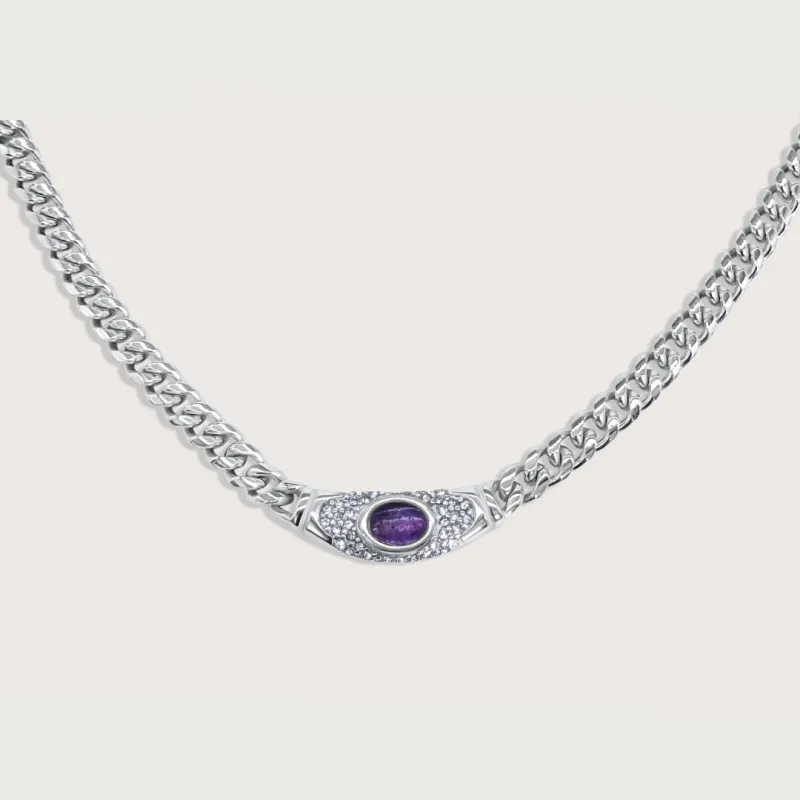 Bella Necklace in Silver Amethyst sold by Cadena