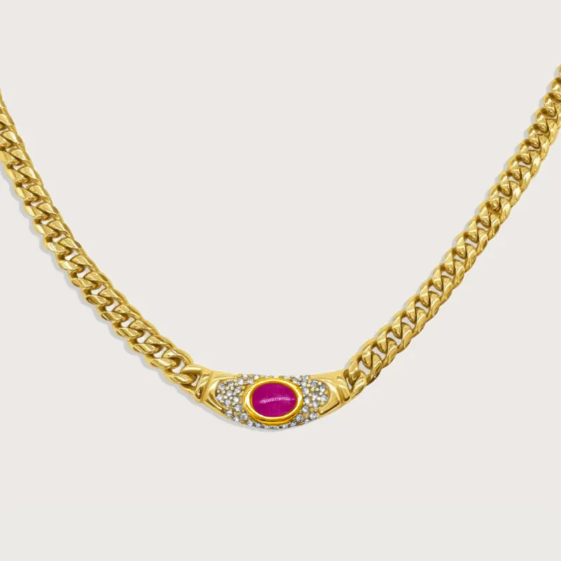 Bella Necklace in Gold Rose Ruby sold by Cadena