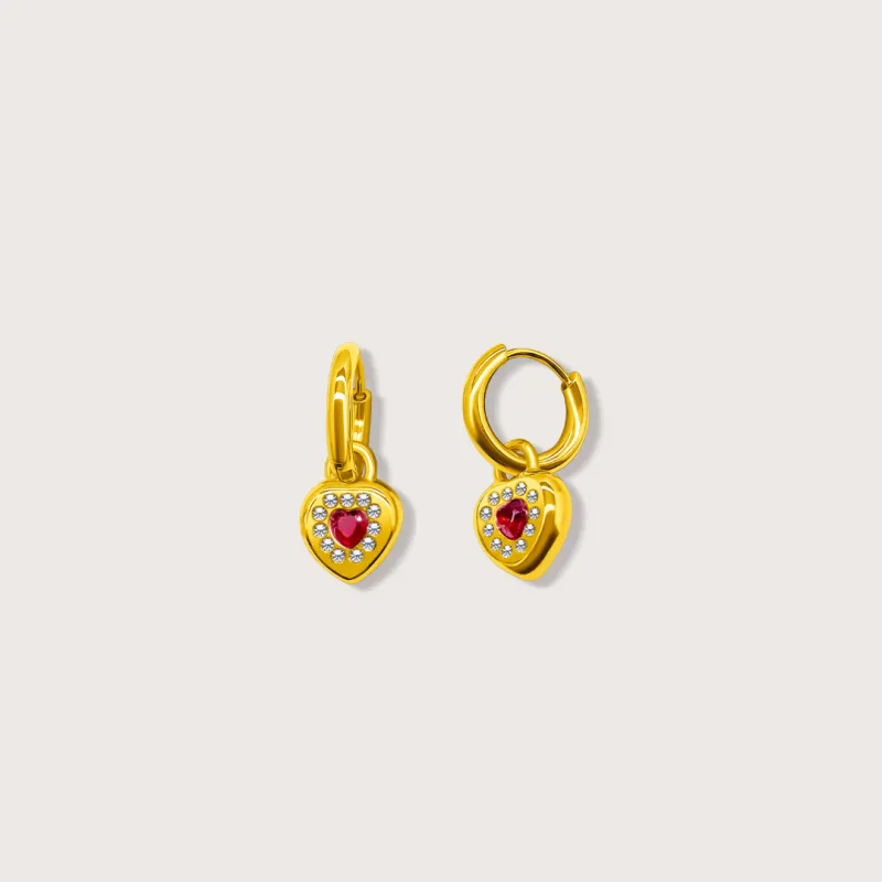 Bella Heart Drop Earrings made by Cadena