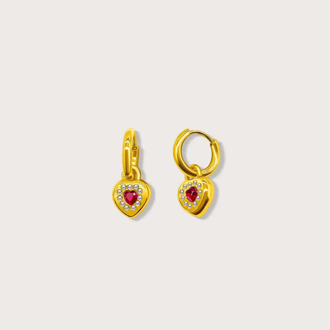 Bella Heart Drop Earrings sold by Cadena
