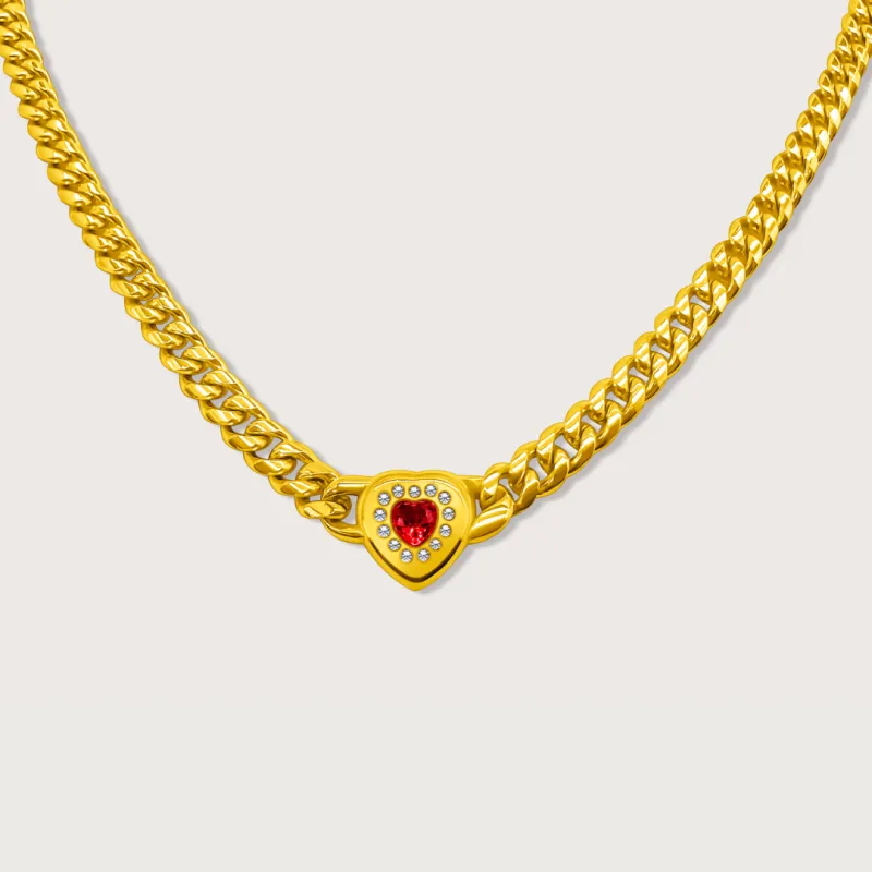 Bella Heart Necklace in Gold sold by Cadena