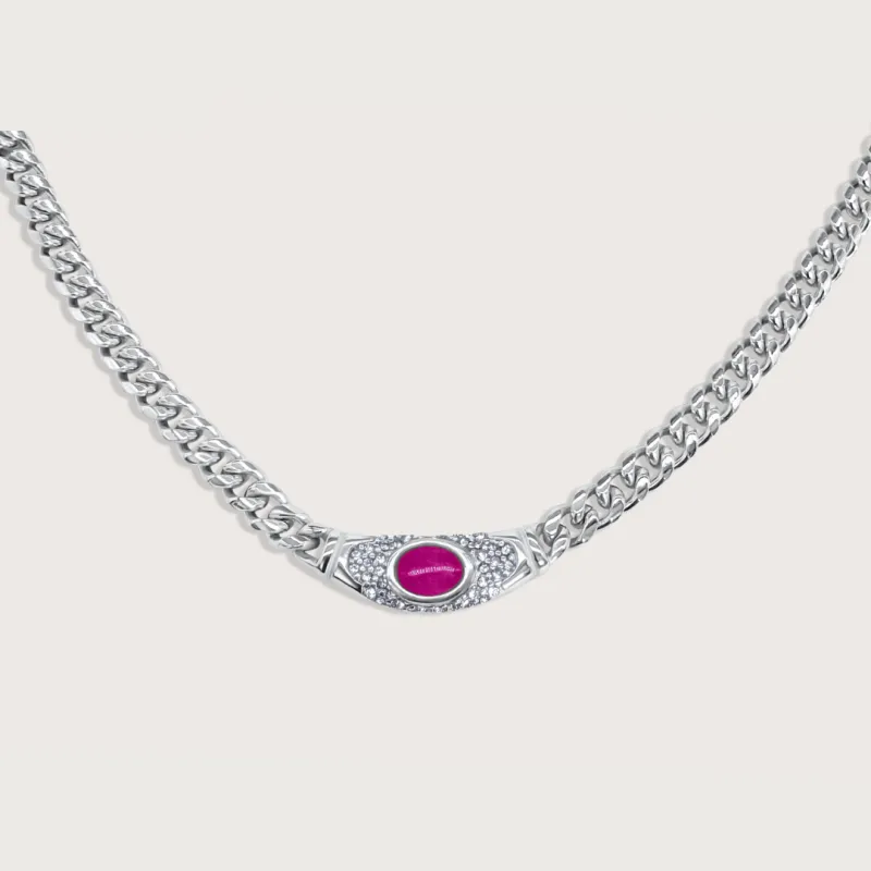 Bella Necklace in Silver Rose Ruby made by Cadena