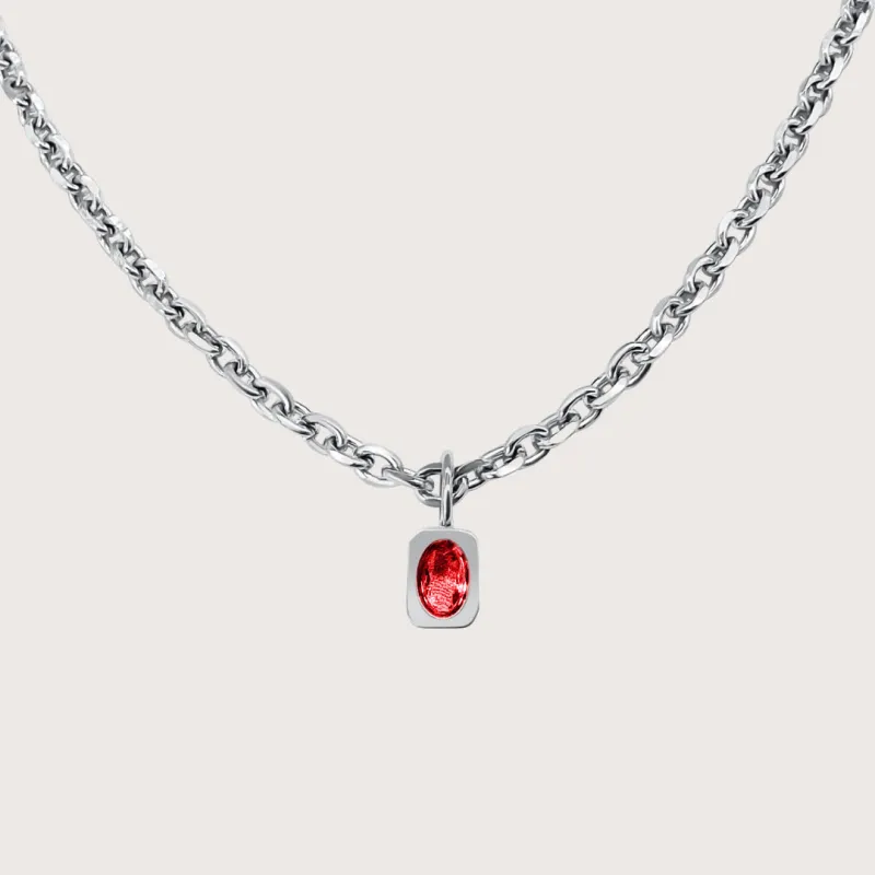 Zaria Necklace in Silver Red made by Cadena