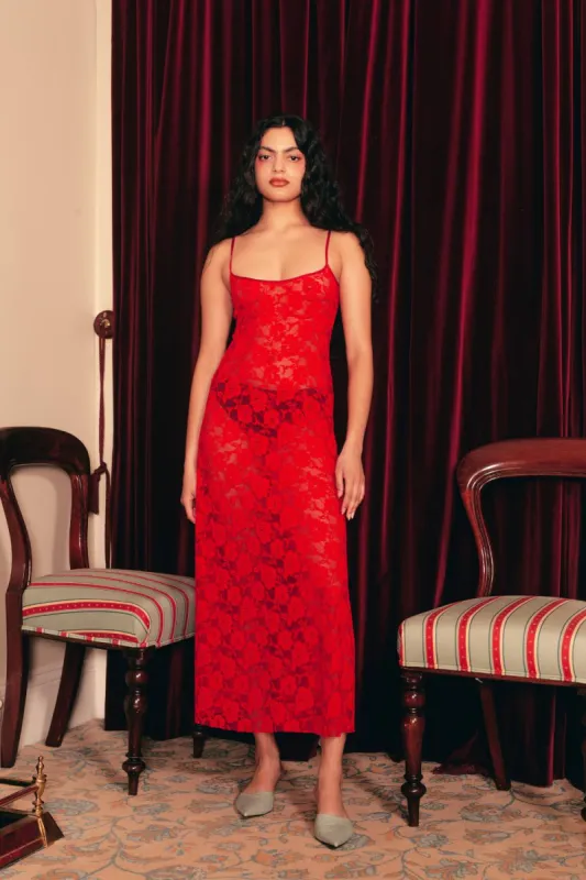 PEACHES LACE DRESS | RED sold by SISTER Studios
