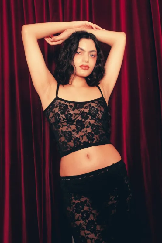 PIXIE LACE CAMI | BLACK sold by SISTER Studios