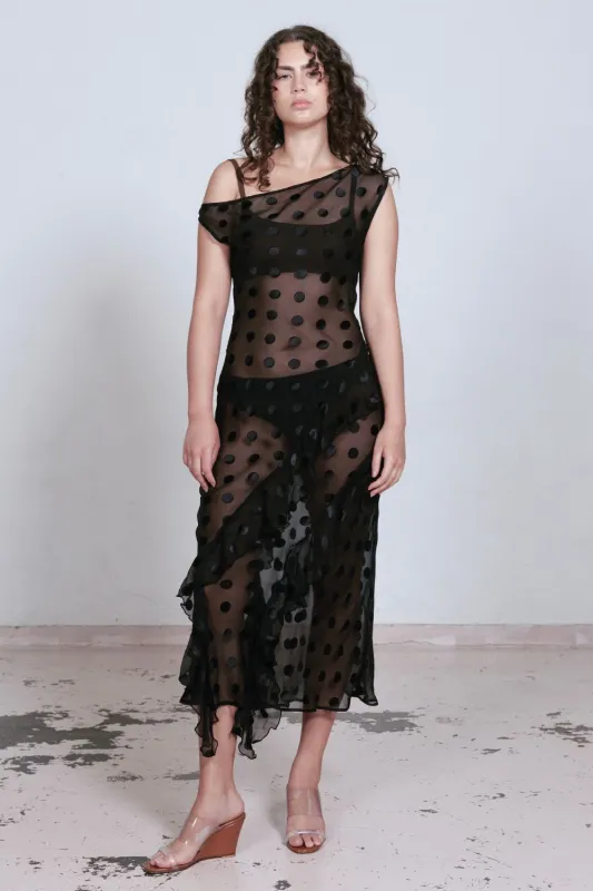 CLARE DRESS | BLACK POLKA DOT sold by SISTER Studios