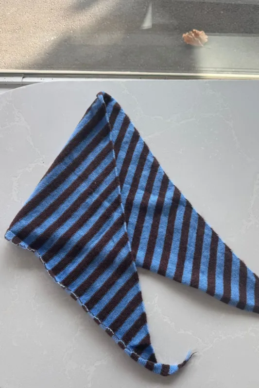 WOOL HEAD SCARF | OLIVE & CHOCOLATE STRIPE made by SISTER Studios