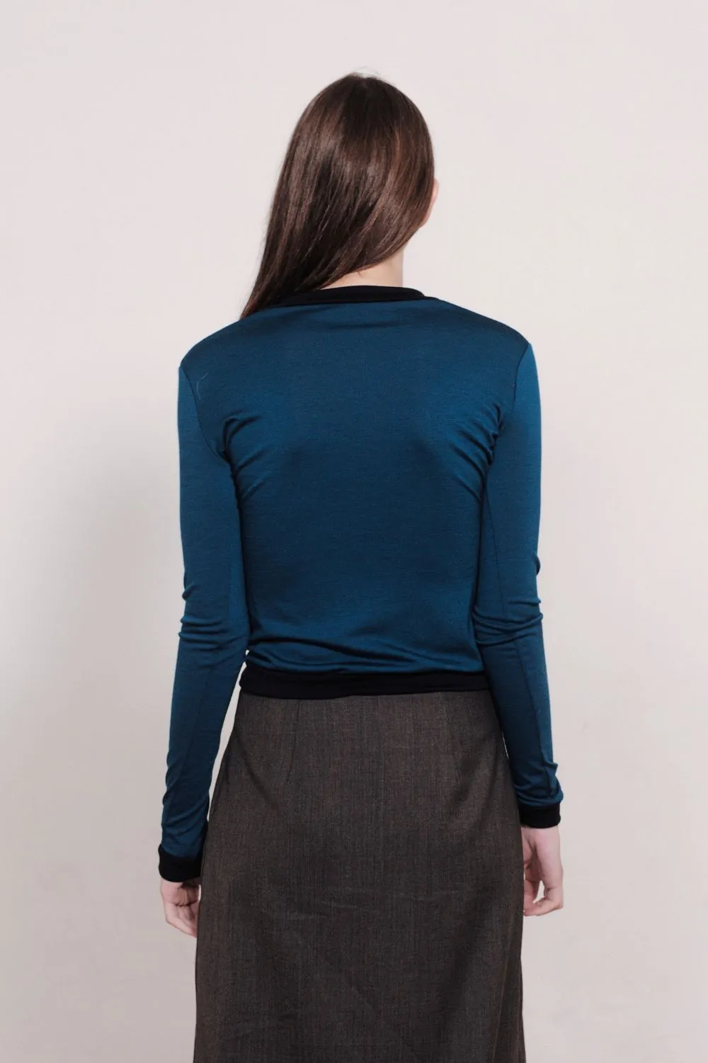 GOLDIE V NECK | BLUE AND NAVY sold by SISTER Studios product image thumbnail 4