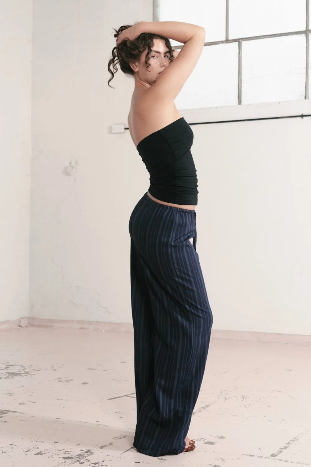 SARAH DRAWSTRING PANT | MIDNIGHT BLUE sold by SISTER Studios product image thumbnail 3