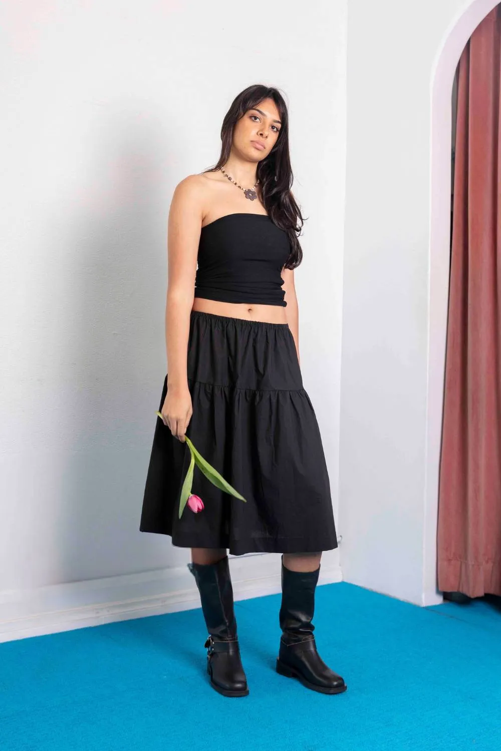 MIDI PRINCESS SKIRT | BLACK sold by SISTER Studios