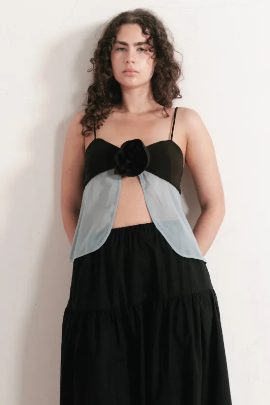 ROSETTE SINGLET | CHOCOLATE AND BLUE sold by SISTER Studios