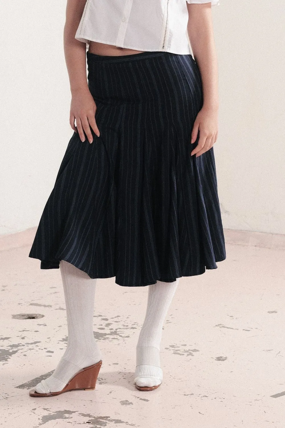 GODET SKIRT | MIDNIGHT STRIPE sold by SISTER Studios product image thumbnail 2