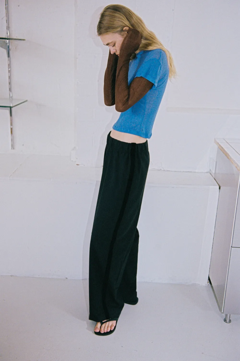 SAMIRA PANT | BLACK WITH VELVET TRIM sold by SISTER Studios product image thumbnail 2