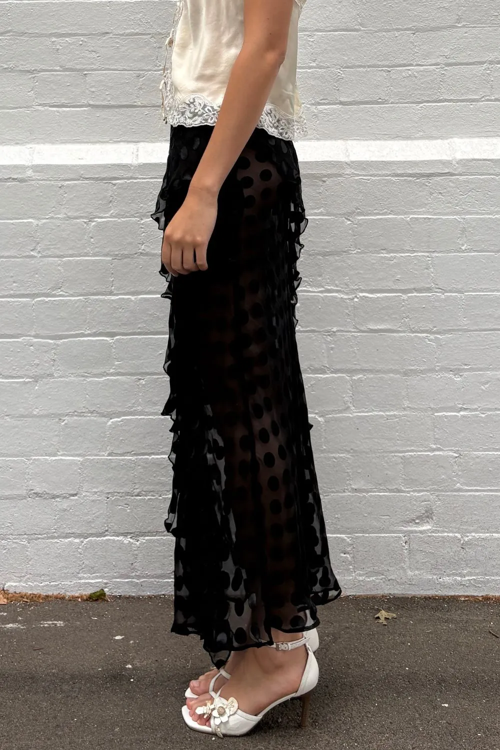 CLARE BIAS SKIRT | BLACK POLKA DOT sold by SISTER Studios product image thumbnail 4