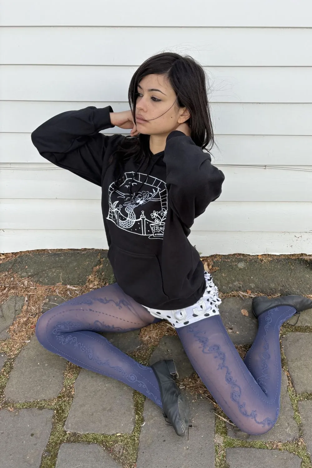 MERMAID CAFE HOODIE | BLACK sold by SISTER Studios