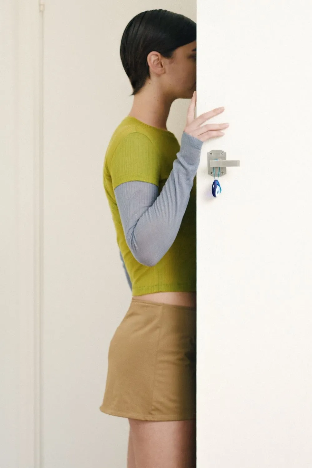 CHRIS LAYER TEE | LIME AND GREY sold by SISTER Studios product image thumbnail 2