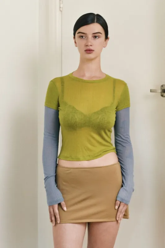 CHRIS LAYER TEE | LIME AND GREY made by SISTER Studios