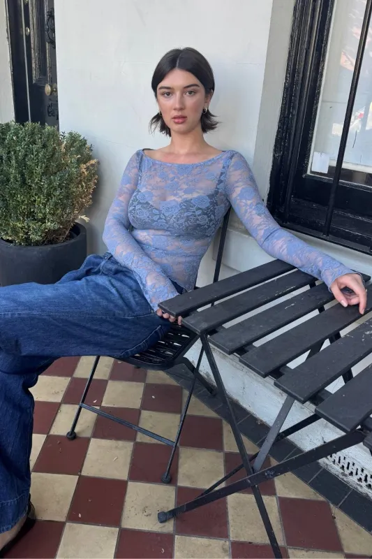 COLETTE LACE TOP | DENIM BLUE made by SISTER Studios