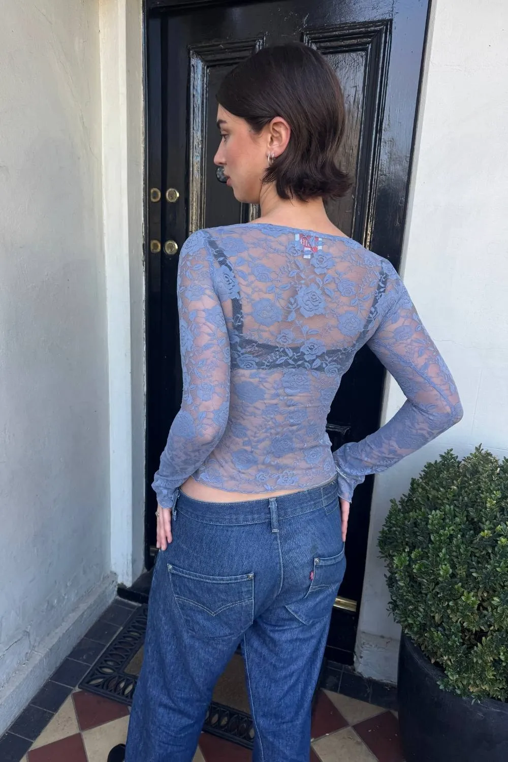 COLETTE LACE TOP | DENIM BLUE sold by SISTER Studios product image thumbnail 2