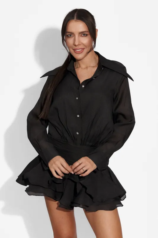 Rochie dama scurta neagra Ophelya Bogas sold by bogas