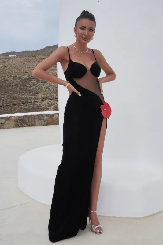 Rochie dama lunga neagra Majestic Bogas sold by bogas