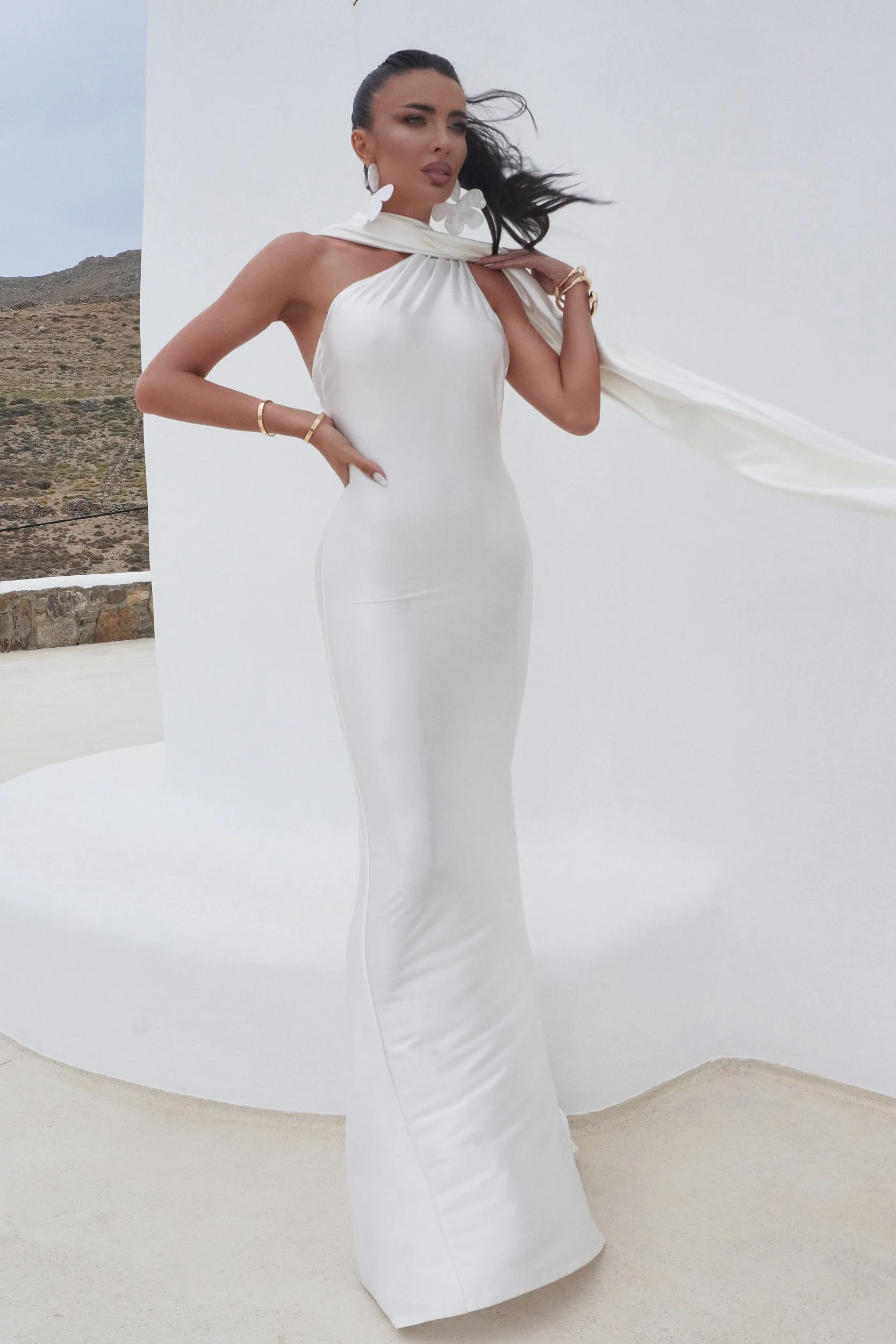 Rochie dama lunga alba Conie Bogas sold by bogas product image thumbnail 3